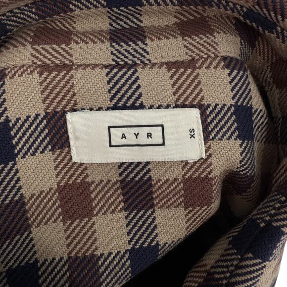 AYR Mens The Dive Long Sleeve Button Down Shirt Jacket Shacket Woody Plaid XS - Picture 8 of 10